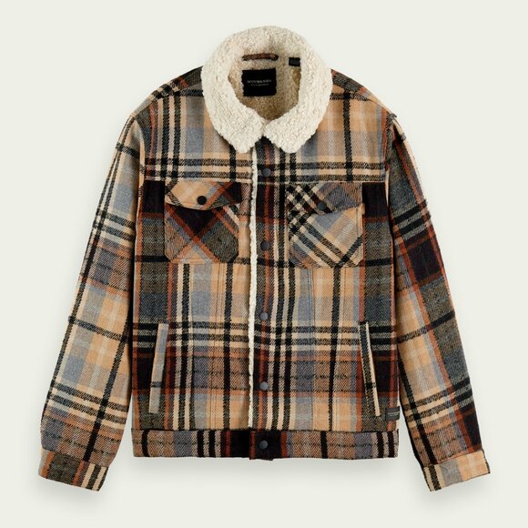 Scotch & Soda Plaid Shearling Jacket (M) - Picture 5 of 8